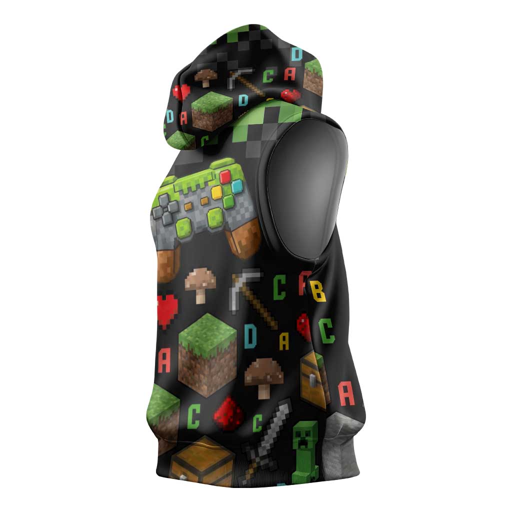 100 Days Level Unlocked Sleeveless Hoodie Gaming 100 Days of School Boys