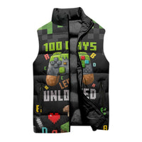 100 Days Level Unlocked Sleeveless Puffer Jacket Gaming 100 Days of School Boys