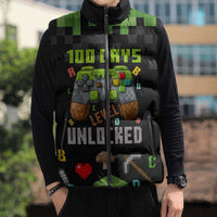 100 Days Level Unlocked Sleeveless Puffer Jacket Gaming 100 Days of School Boys