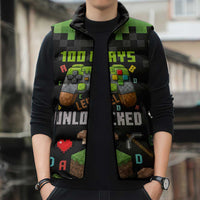 100 Days Level Unlocked Sleeveless Puffer Jacket Gaming 100 Days of School Boys