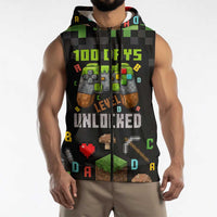 100 Days Level Unlocked Sleeveless Zip Hoodie Gaming 100 Days of School Boys