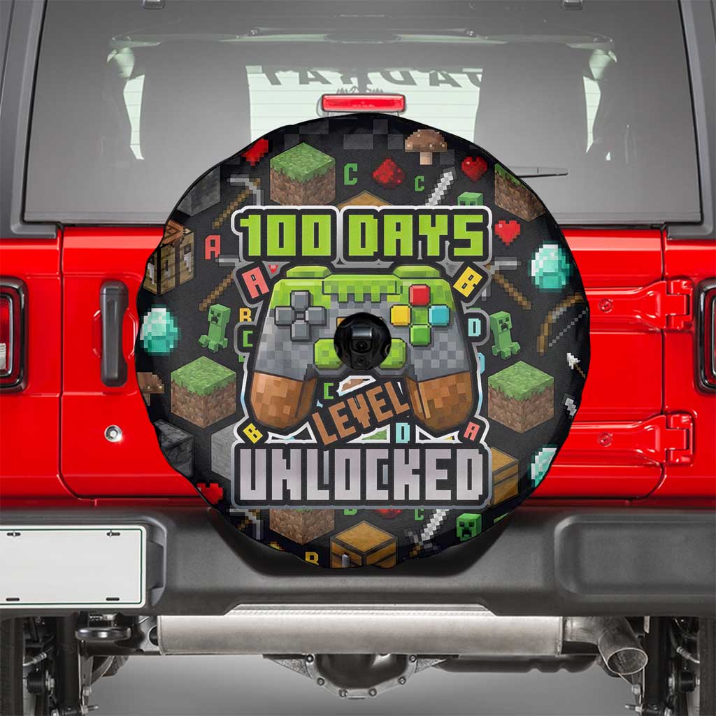 100 Days Level Unlocked Spare Tire Cover Gaming 100 Days of School Boys