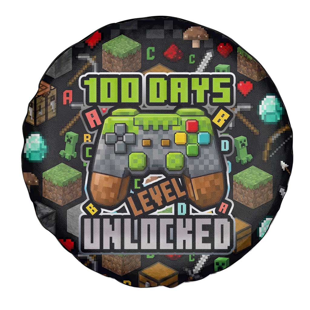 100 Days Level Unlocked Spare Tire Cover Gaming 100 Days of School Boys