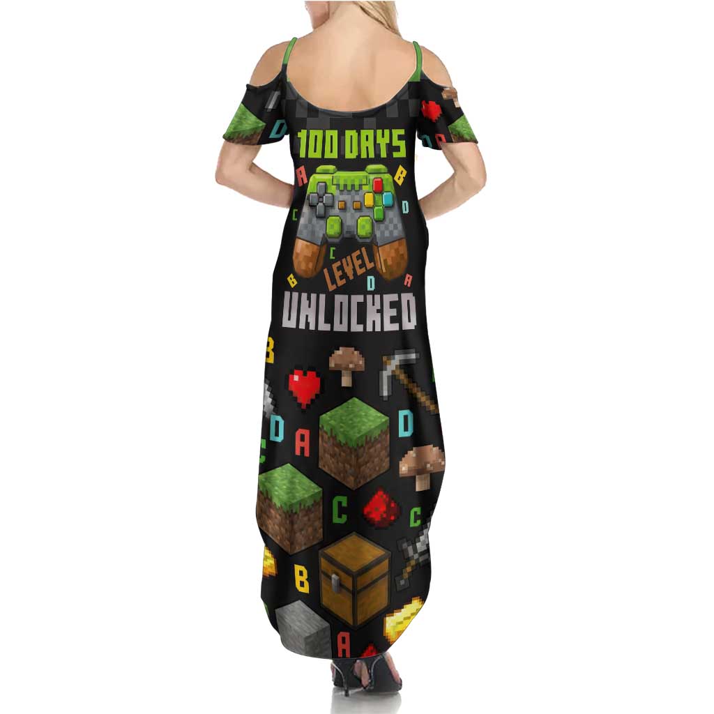 100 Days Level Unlocked Summer Maxi Dress Gaming 100 Days of School Boys