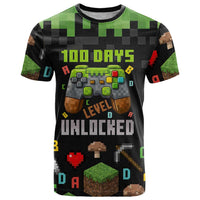 100 Days Level Unlocked T Shirt Gaming 100 Days of School Boys