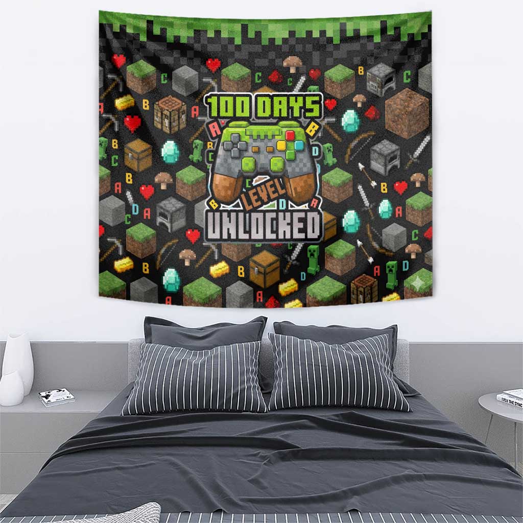 100 Days Level Unlocked Tapestry Gaming 100 Days of School Boys
