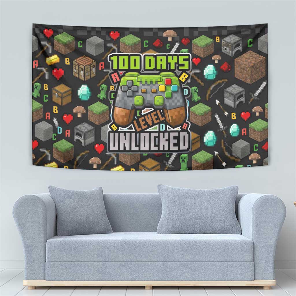 100 Days Level Unlocked Tapestry Gaming 100 Days of School Boys