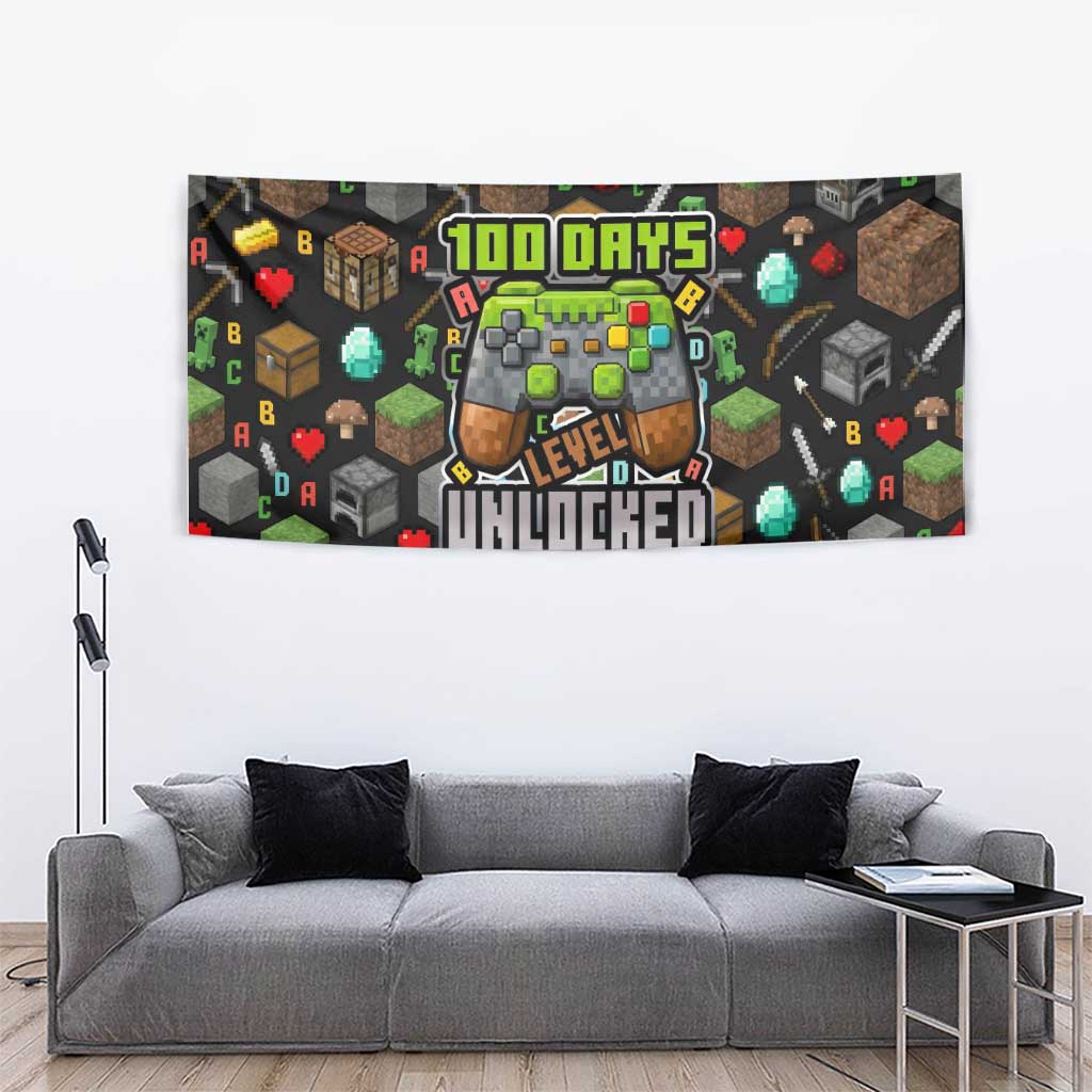 100 Days Level Unlocked Tapestry Gaming 100 Days of School Boys