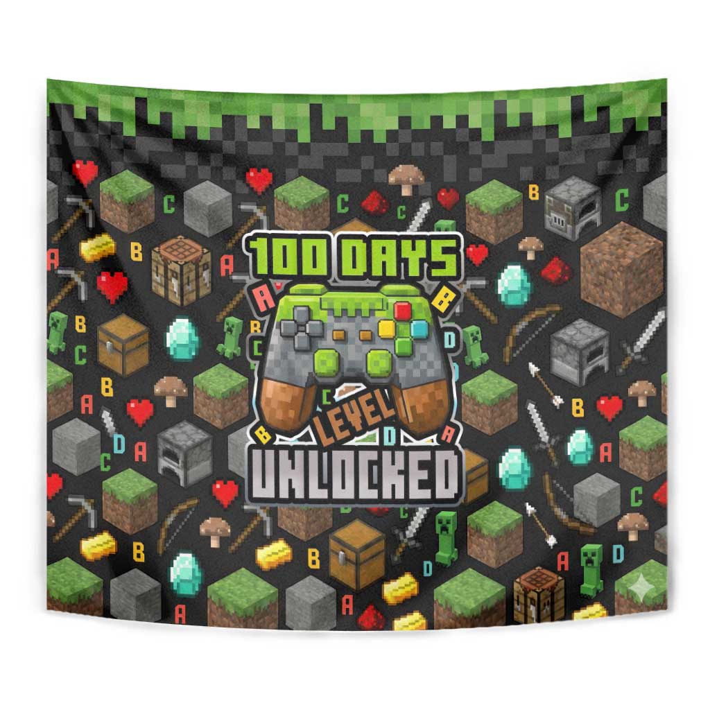 100 Days Level Unlocked Tapestry Gaming 100 Days of School Boys