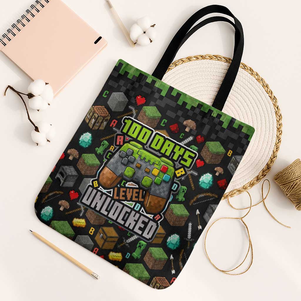 100 Days Level Unlocked Tote Bag Gaming 100 Days of School Boys