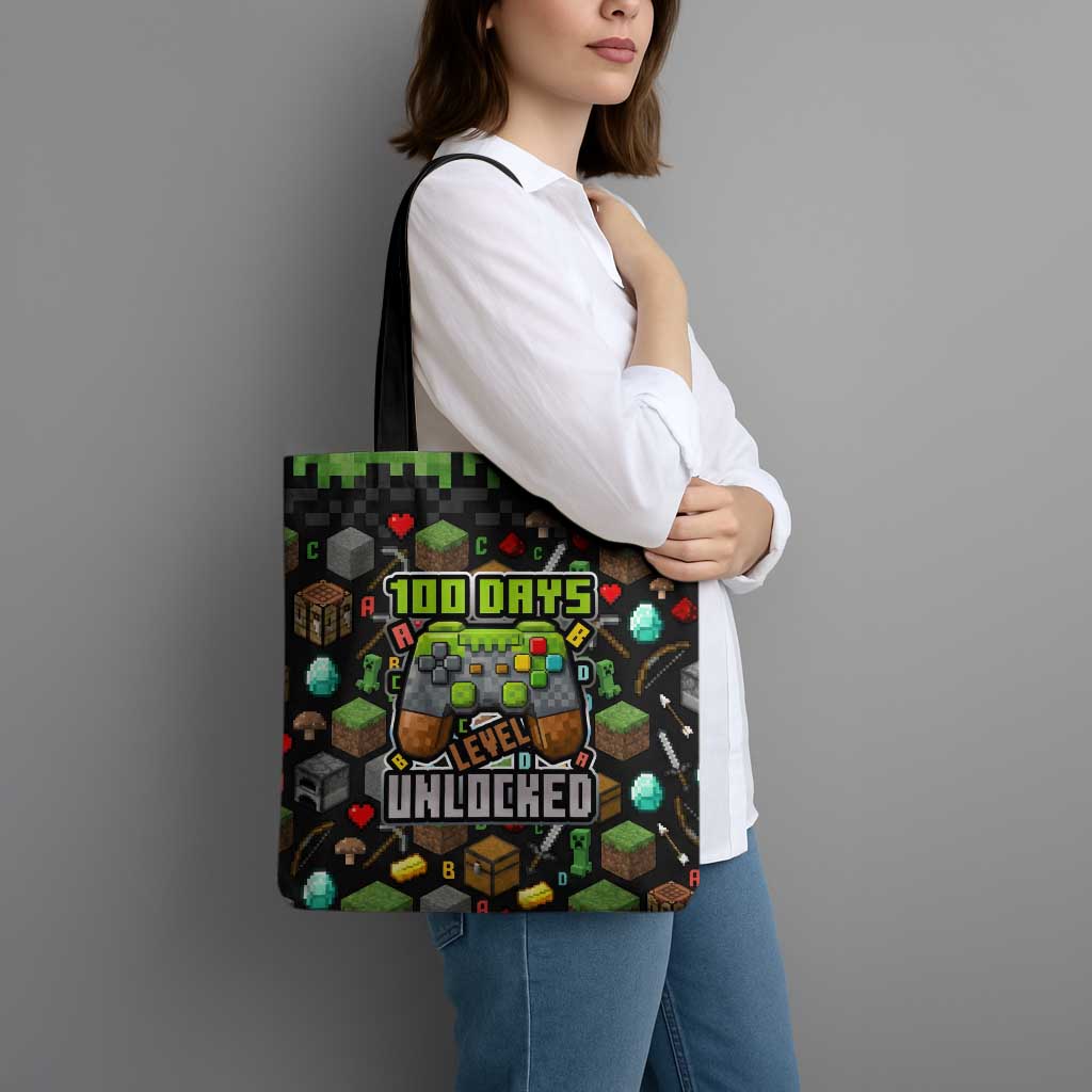 100 Days Level Unlocked Tote Bag Gaming 100 Days of School Boys