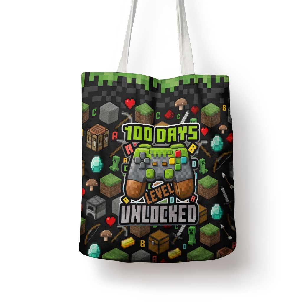 100 Days Level Unlocked Tote Bag Gaming 100 Days of School Boys