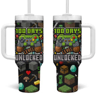 100 Days Level Unlocked Tumbler With Handle Gaming 100 Days of School Boys