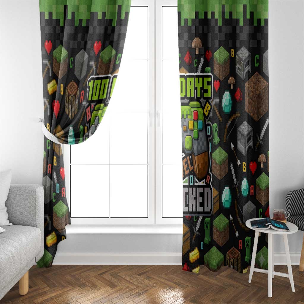 100 Days Level Unlocked Window Curtain Gaming 100 Days of School Boys