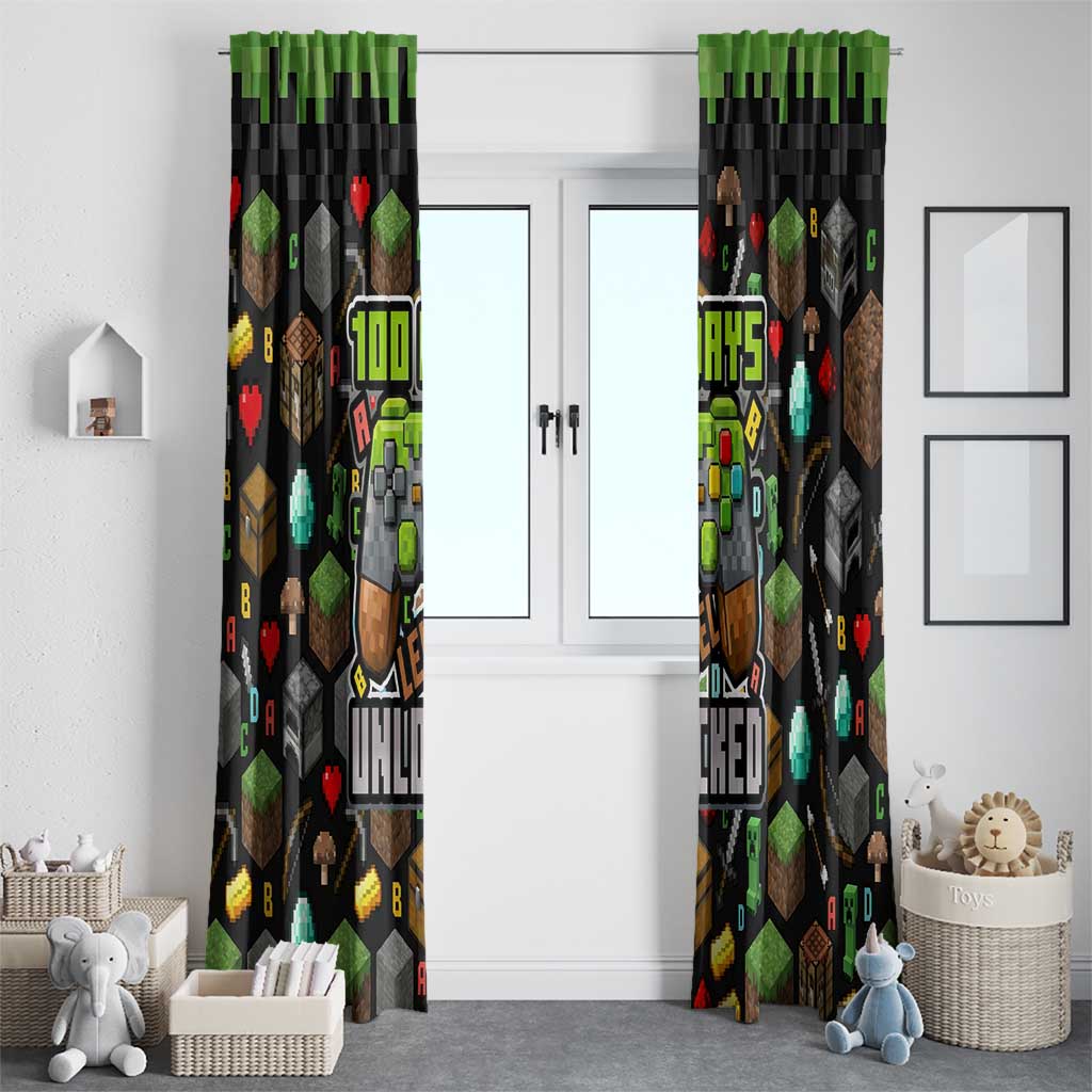 100 Days Level Unlocked Window Curtain Gaming 100 Days of School Boys