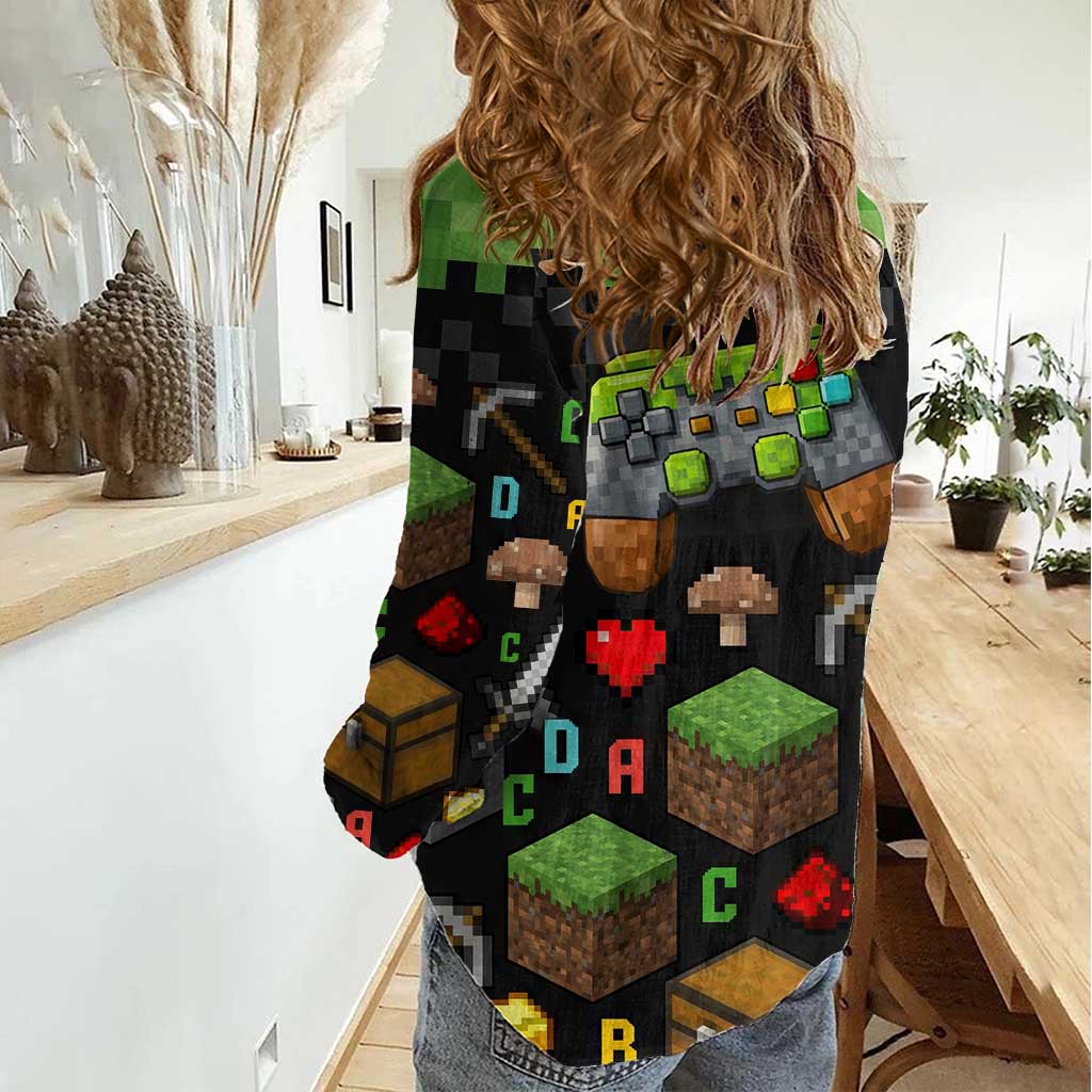100 Days Level Unlocked Women Casual Shirt Gaming 100 Days of School Boys