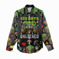 100 Days Level Unlocked Women Casual Shirt Gaming 100 Days of School Boys