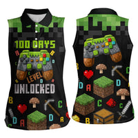 100 Days Level Unlocked Women Sleeveless Polo Shirt Gaming 100 Days of School Boys