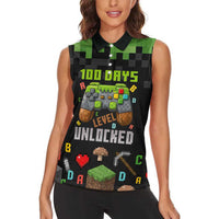 100 Days Level Unlocked Women Sleeveless Polo Shirt Gaming 100 Days of School Boys