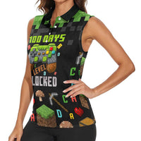100 Days Level Unlocked Women Sleeveless Polo Shirt Gaming 100 Days of School Boys