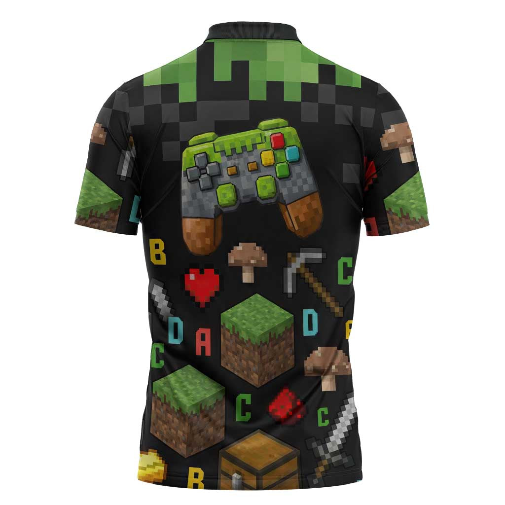 100 Days Level Unlocked Zipper Polo Shirt Gaming 100 Days of School Boys