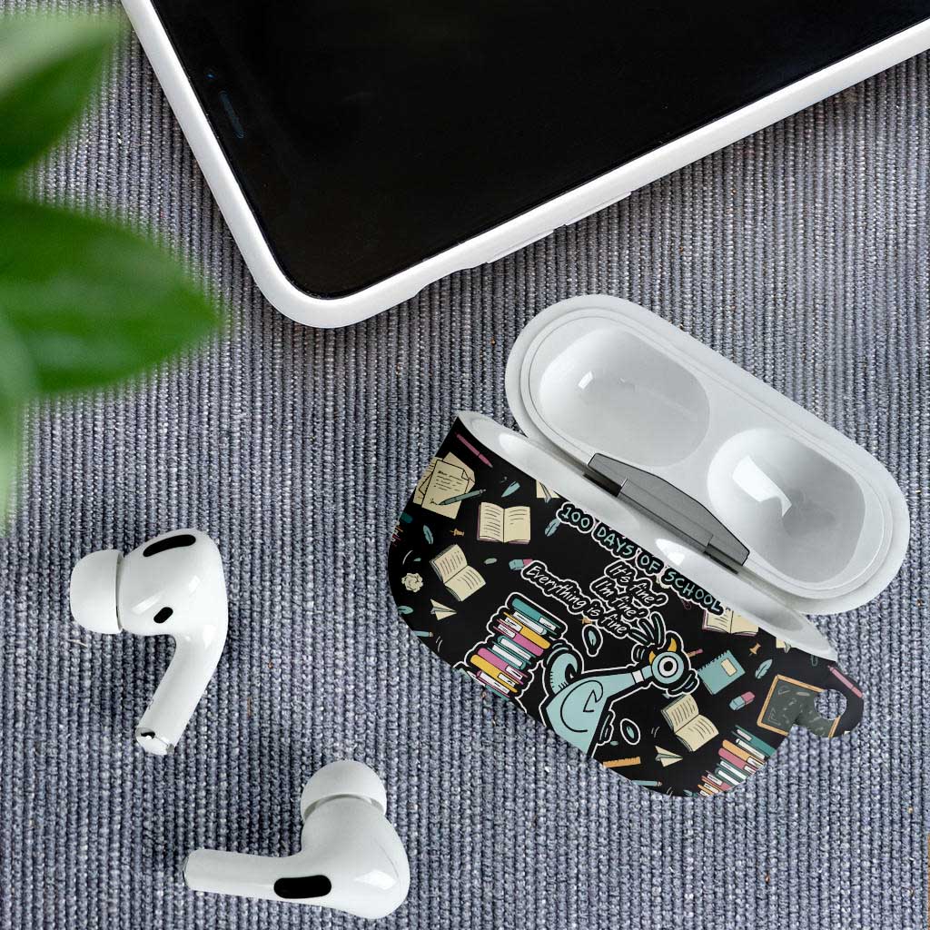 I Survived 100 Days of School AirPods Case Funny Pigeon 100th Day Teacher
