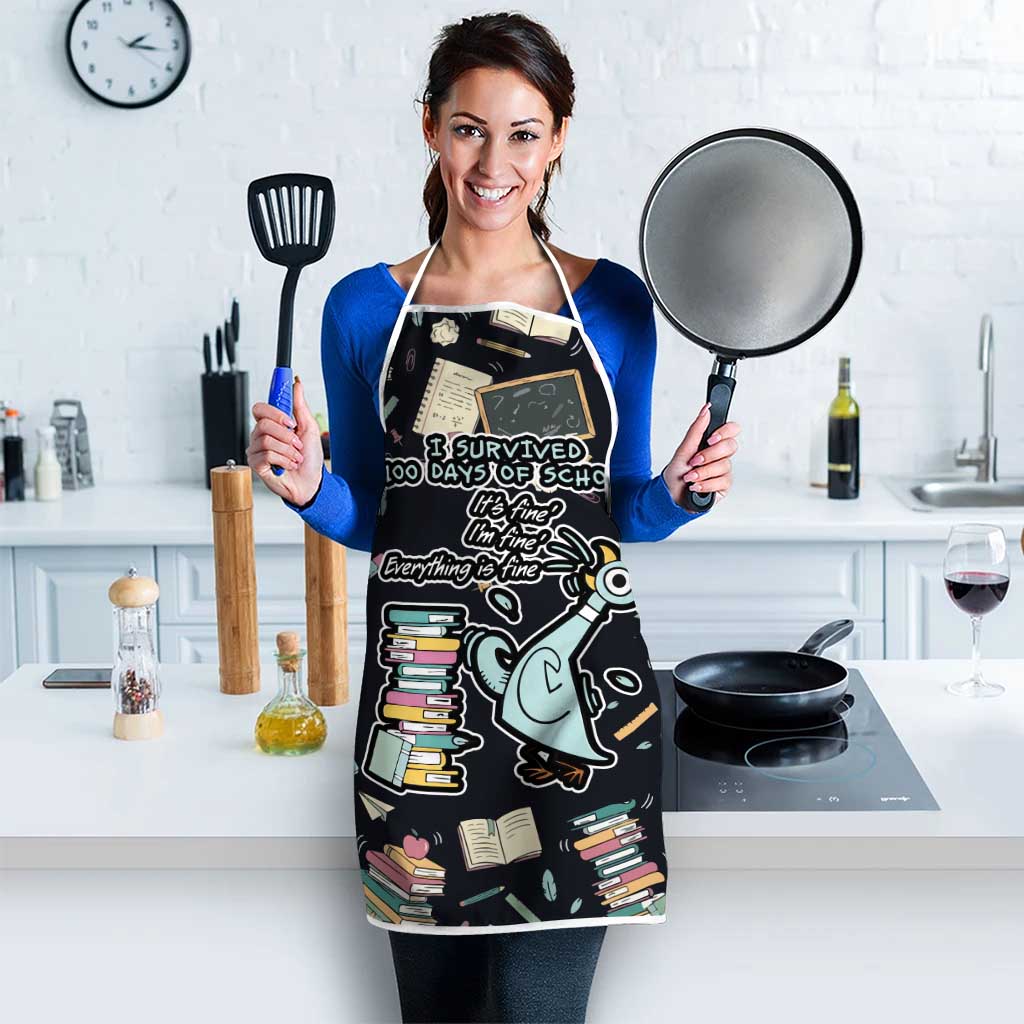 I Survived 100 Days of School Apron Funny Pigeon 100th Day Teacher
