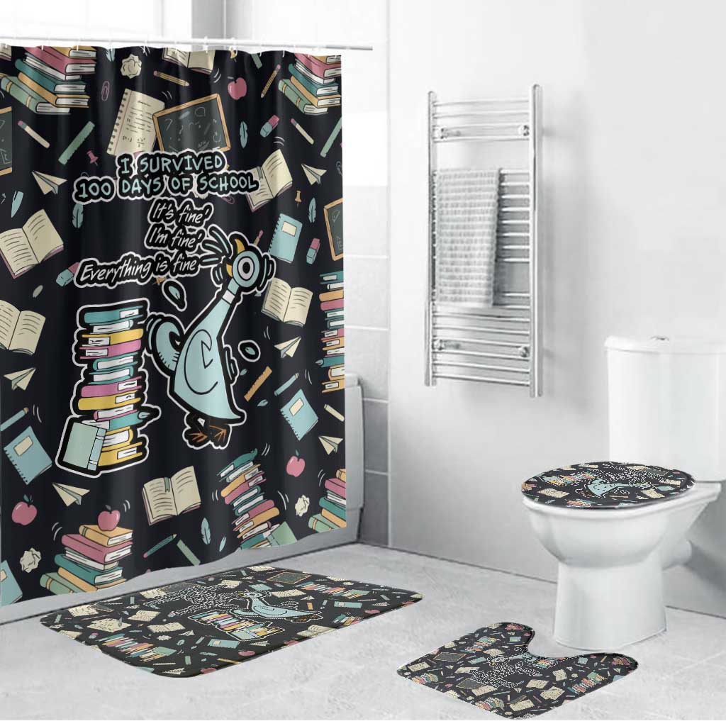 I Survived 100 Days of School Bathroom Set Funny Pigeon 100th Day Teacher