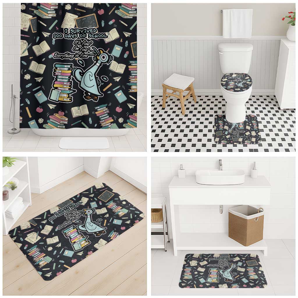 I Survived 100 Days of School Bathroom Set Funny Pigeon 100th Day Teacher