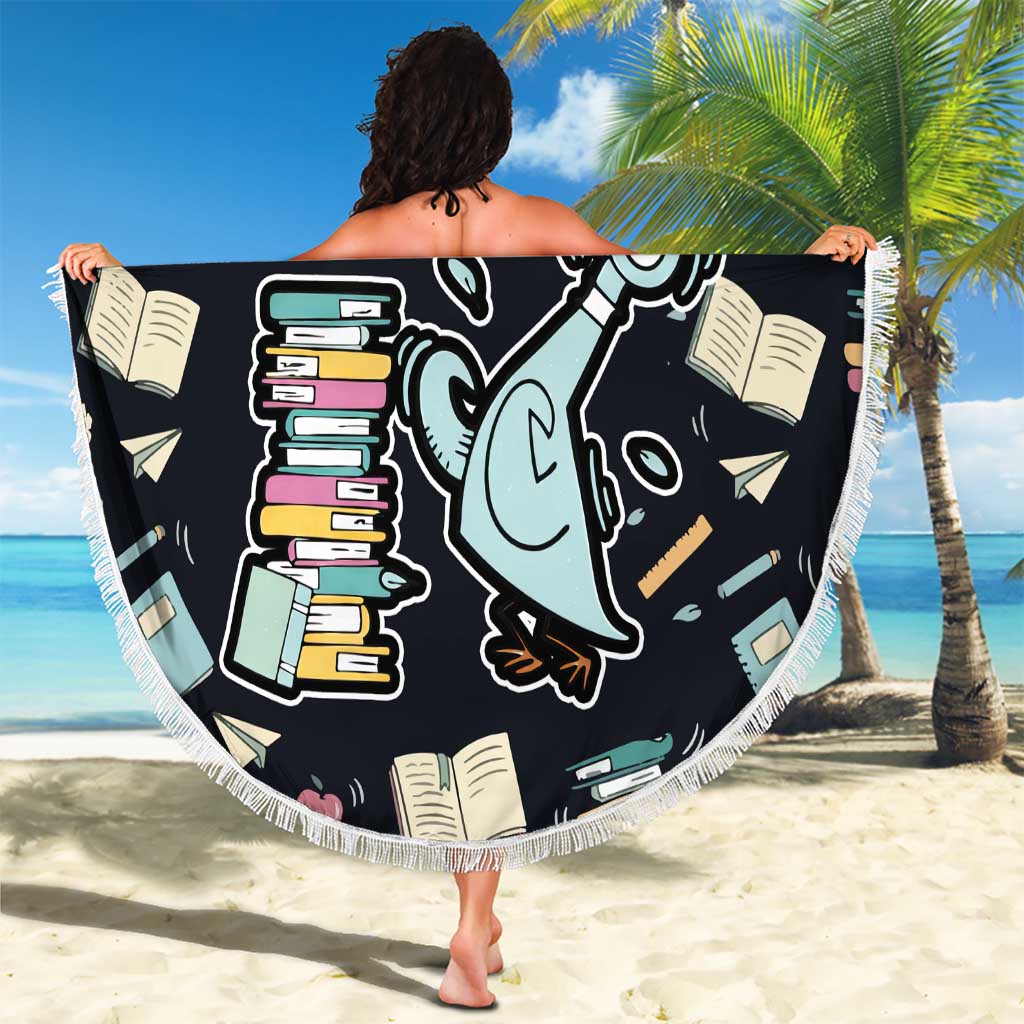 I Survived 100 Days of School Beach Blanket Funny Pigeon 100th Day Teacher