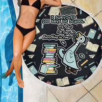 I Survived 100 Days of School Beach Blanket Funny Pigeon 100th Day Teacher