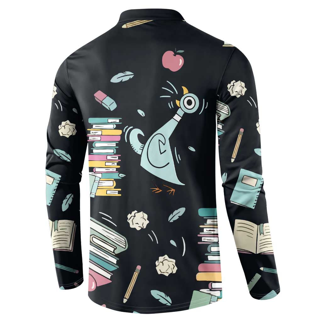I Survived 100 Days of School Button Sweatshirt Funny Pigeon 100th Day Teacher