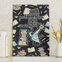 I Survived 100 Days of School Canvas Wall Art Funny Pigeon 100th Day Teacher