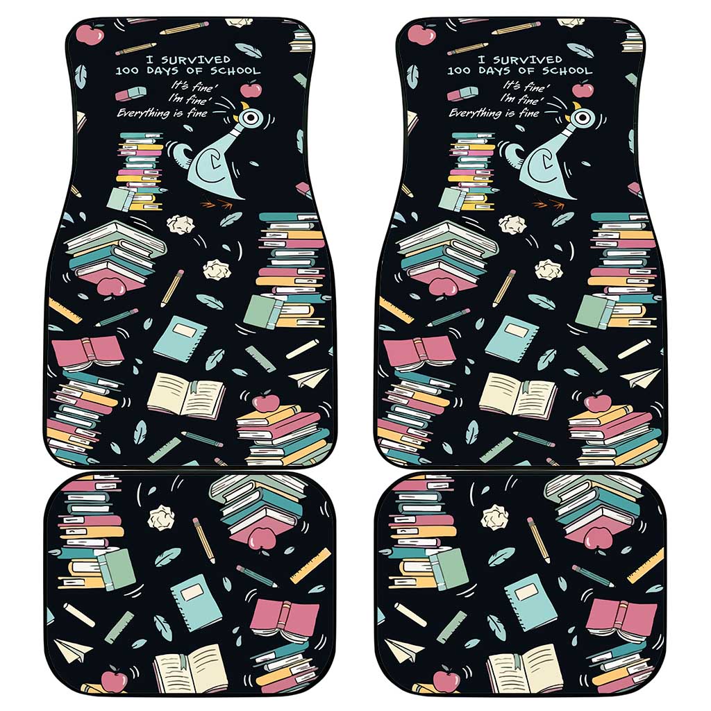 I Survived 100 Days of School Car Mats Funny Pigeon 100th Day Teacher