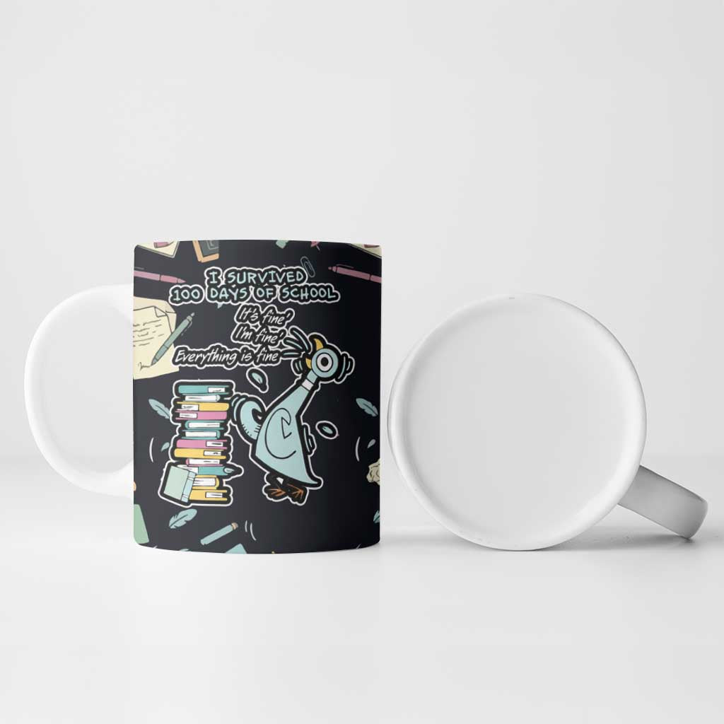 I Survived 100 Days of School Ceramic Mug Funny Pigeon 100th Day Teacher
