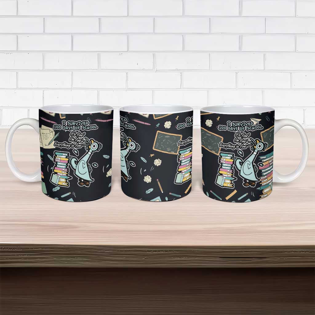 I Survived 100 Days of School Ceramic Mug Funny Pigeon 100th Day Teacher