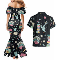 I Survived 100 Days of School Couples Matching Mermaid Dress and Hawaiian Shirt Funny Pigeon 100th Day Teacher