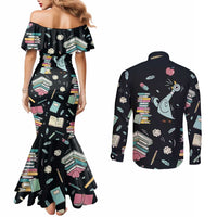 I Survived 100 Days of School Couples Matching Mermaid Dress and Long Sleeve Button Shirt Funny Pigeon 100th Day Teacher
