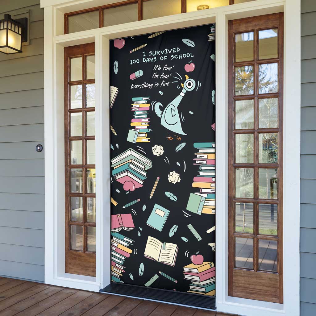 I Survived 100 Days of School Door Cover Funny Pigeon 100th Day Teacher