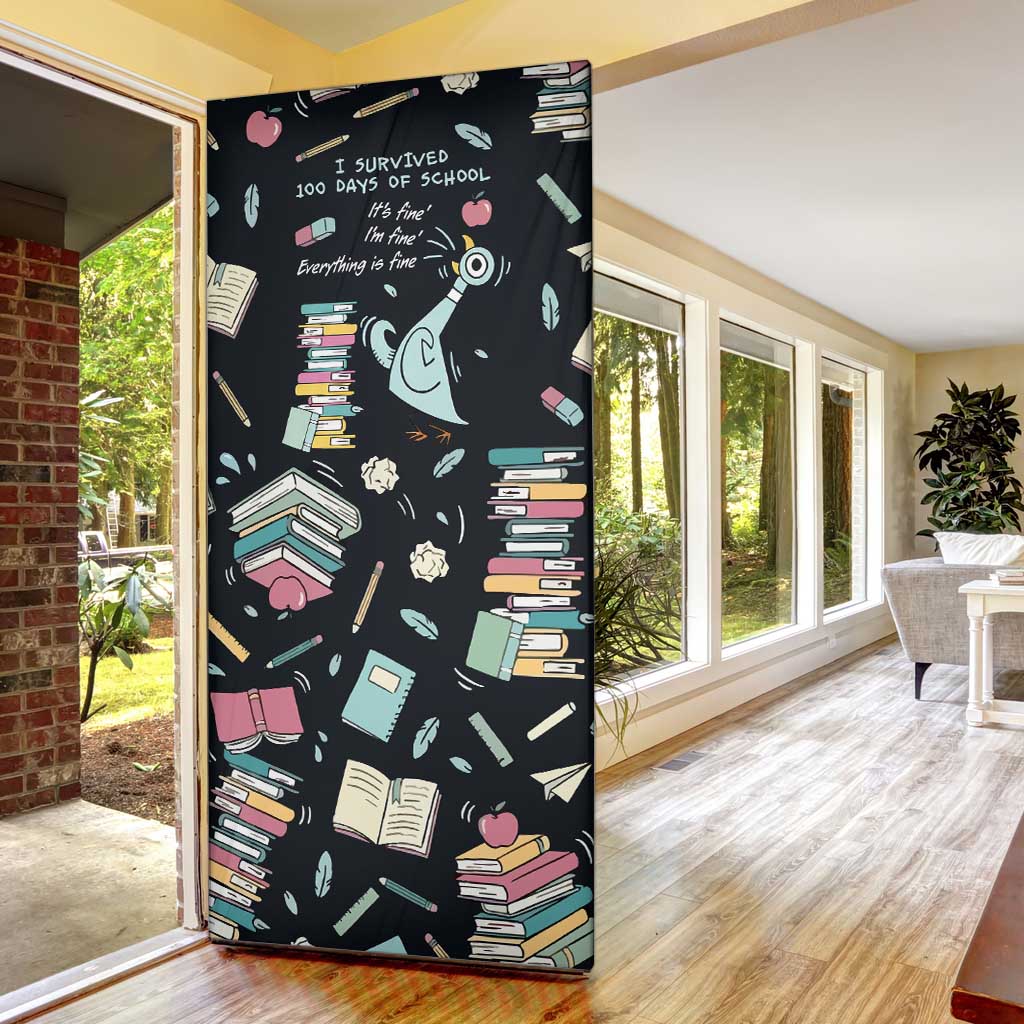 I Survived 100 Days of School Door Cover Funny Pigeon 100th Day Teacher