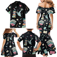 I Survived 100 Days of School Family Matching Mermaid Dress and Hawaiian Shirt Funny Pigeon 100th Day Teacher