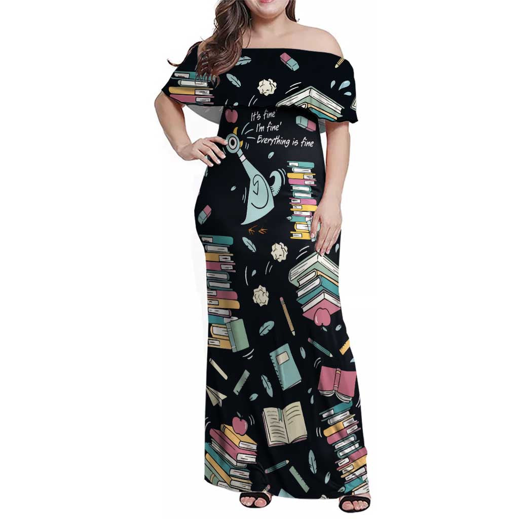 I Survived 100 Days of School Family Matching Off Shoulder Maxi Dress and Hawaiian Shirt Funny Pigeon 100th Day Teacher