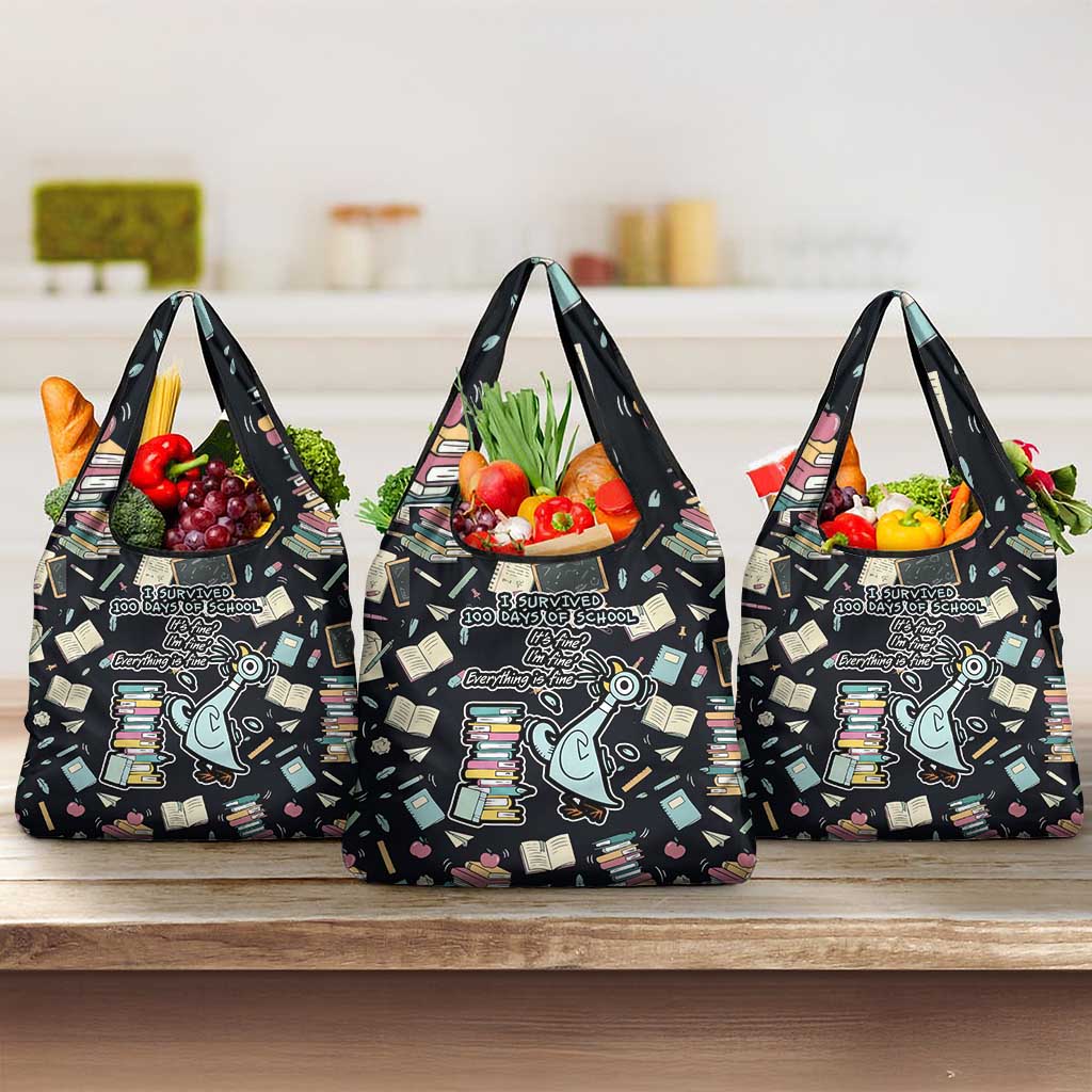 I Survived 100 Days of School Grocery Bag Funny Pigeon 100th Day Teacher