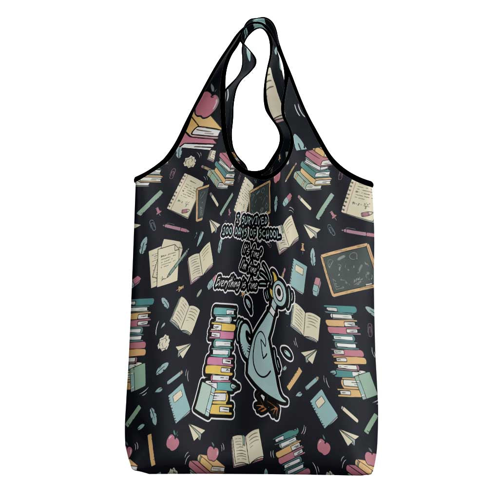 I Survived 100 Days of School Grocery Bag Funny Pigeon 100th Day Teacher