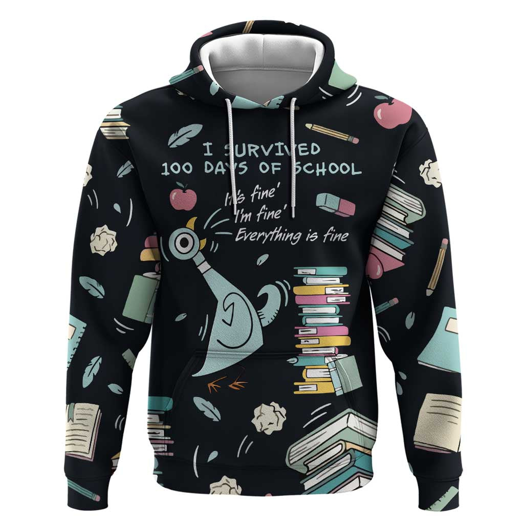 I Survived 100 Days of School Hoodie Funny Pigeon 100th Day Teacher