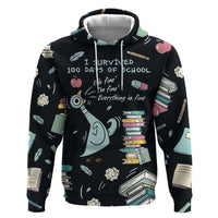 I Survived 100 Days of School Hoodie Funny Pigeon 100th Day Teacher