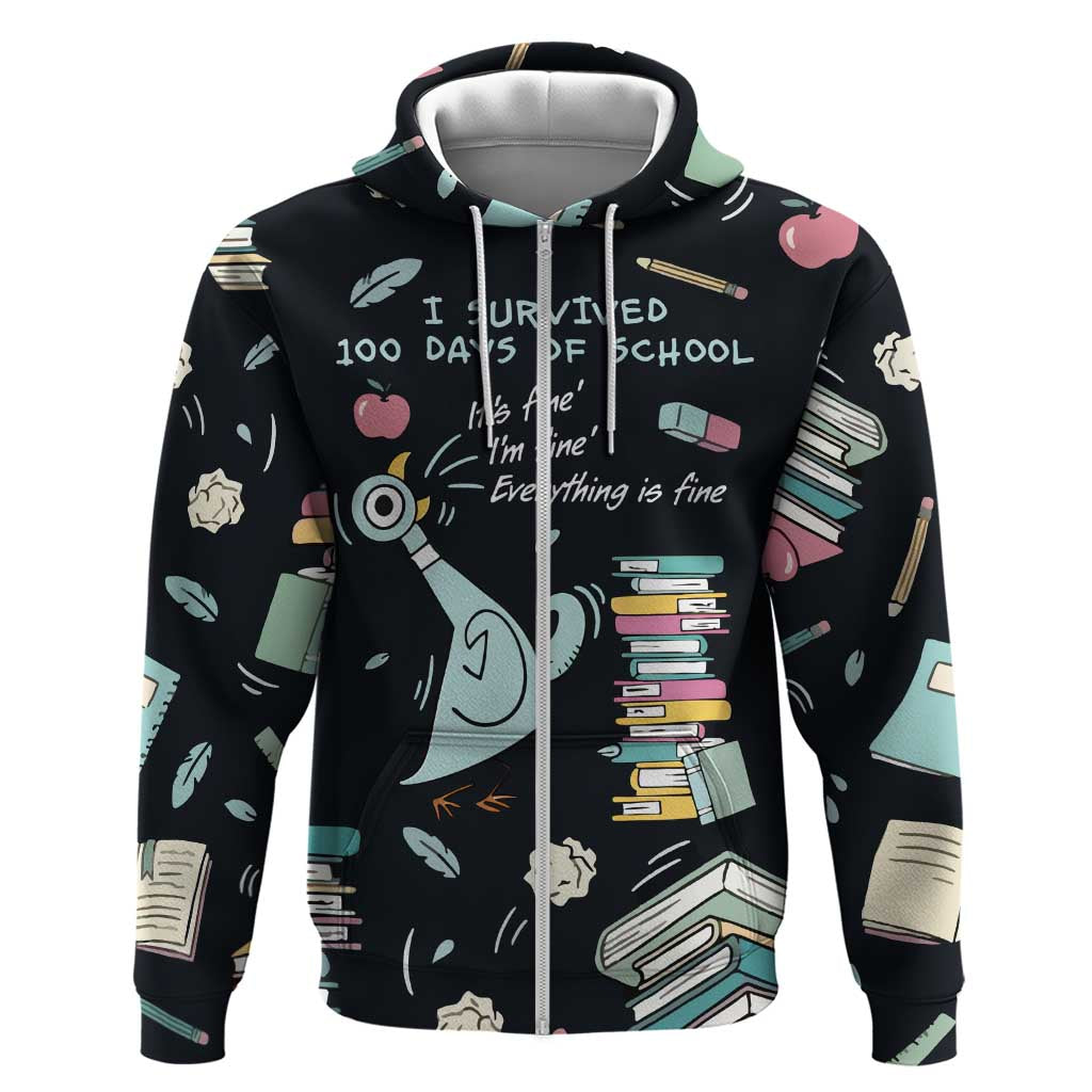 I Survived 100 Days of School Hoodie Funny Pigeon 100th Day Teacher