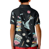 I Survived 100 Days of School Kid Polo Shirt Funny Pigeon 100th Day Teacher