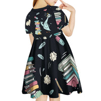 I Survived 100 Days of School Kid Short Sleeve Dress Funny Pigeon 100th Day Teacher