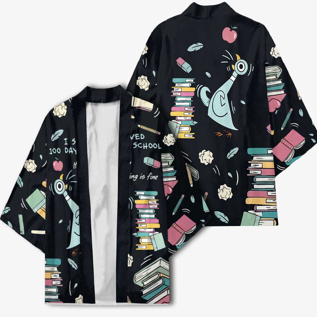 I Survived 100 Days of School Kimono Funny Pigeon 100th Day Teacher